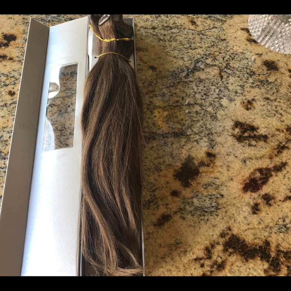 Authentic human hair clip hair extensions